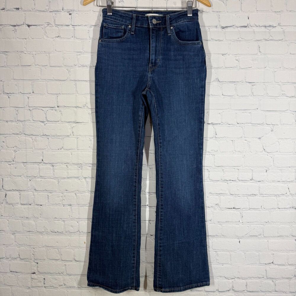 Levis 725 High Rise Bootcut Jeans Womens 27x29 Blue Denim Stretch Western Rodeo